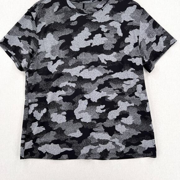 LULULEMON All Yours Short Sleeve Training Tee Womens 8 Black Gray Camo Print - Picture 11 of 16
